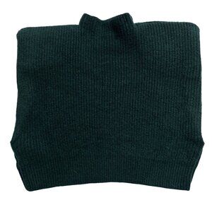 Naked Wardrobe Mock Neck Crop Rib Sweater in Green